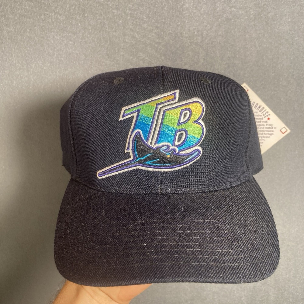 Vintage Tampa Bay Devil Rays Hat Cap Snap Black Sports Specialties Plain Logo